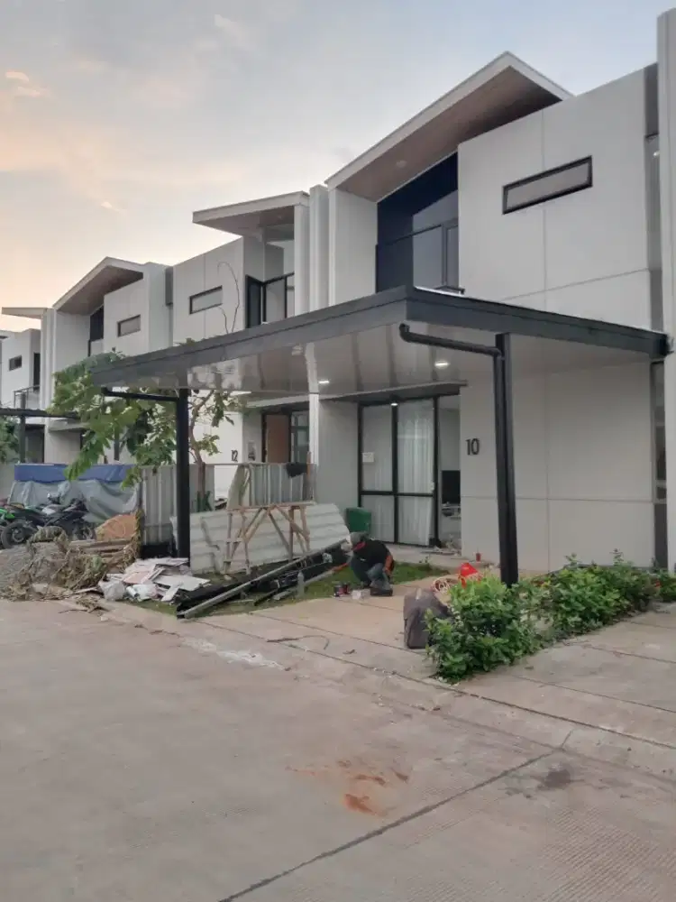 Kanopi rangka baja ringan+plavon PVC