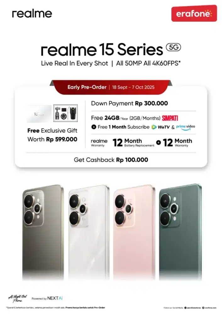 Realme 15 5G cash, cc, kredit, tuker tambah, COD bisa semua