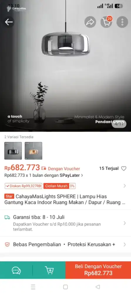lampu kaca
dari harga 682.000,- jadi 400000