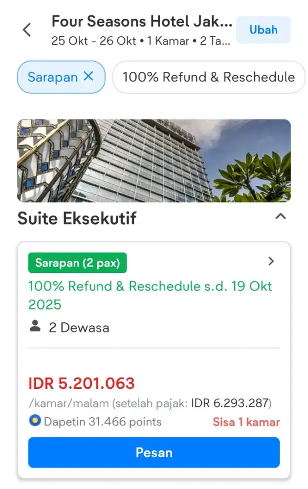 Voucher Hotel Four Seasons Jakarta