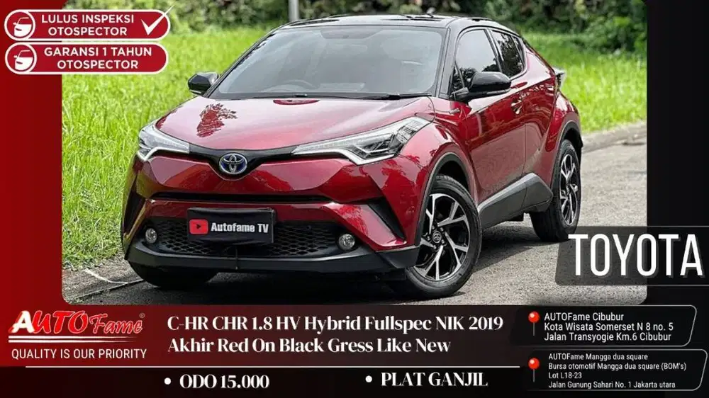 Toyota C-HR CHR 1.8 HV Hybrid Fullspec NIK 2019