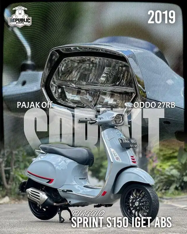 DIJUAL CEPAT VESPA SPRINT S 150 IGET ABS LED TH 2019 PERFECT CONDITION