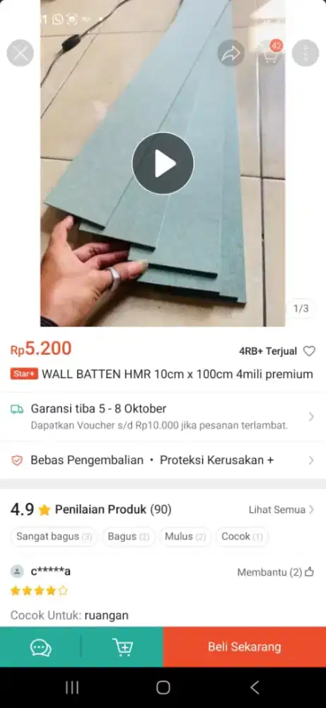 Wall batten dekorasi ruangan 100 batang
10×100cm

Aksesoris kamar