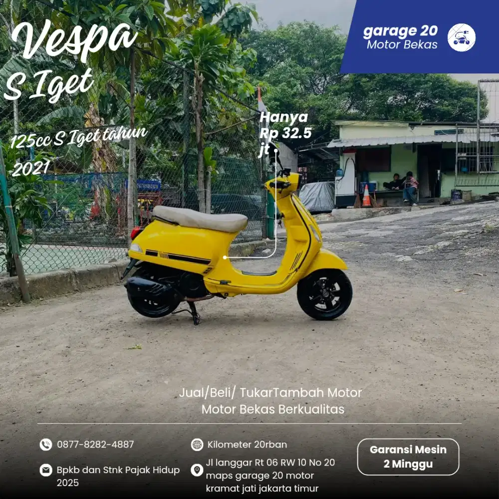 Piaggio Vespa S Iget 125cc Fi Tahun 2021 Pajak Hidup