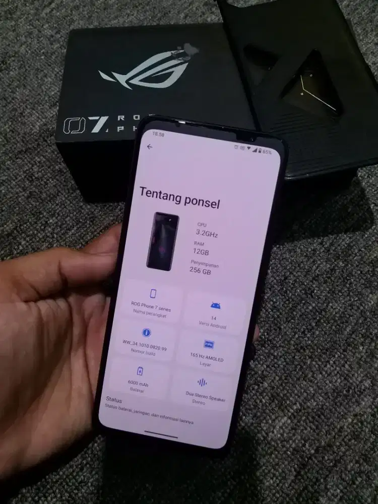 Asus ROG 7 ram 12/256 fullset resmi