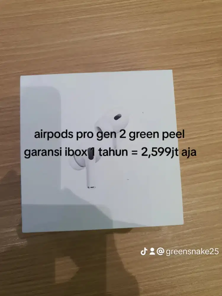 Apple airpods pro gen2 usb-c garansi ibox 1 tahun new segel green peel
