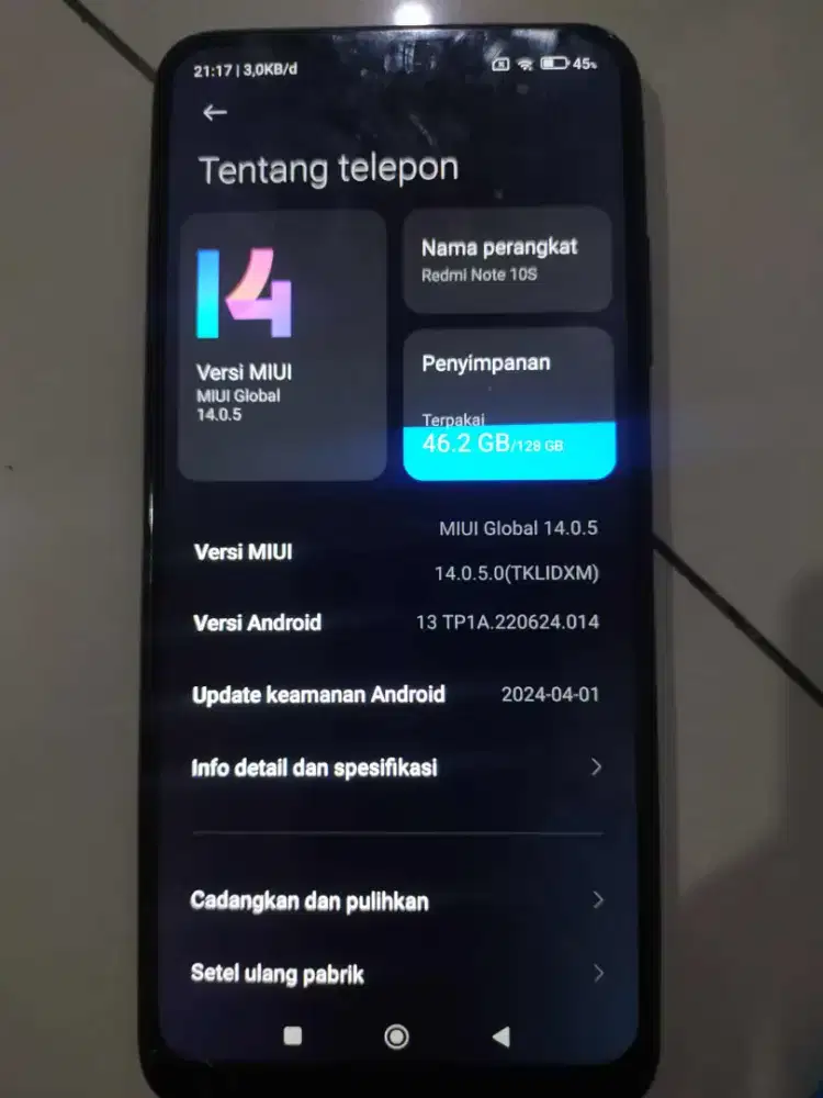 Xiaomi redmi note 10s 8/128