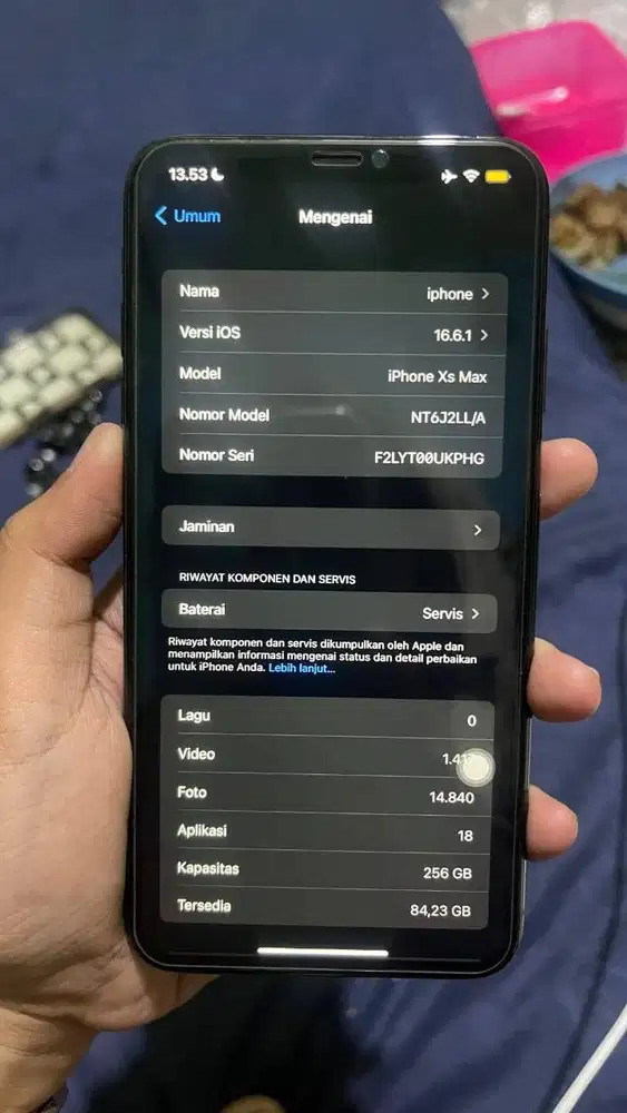 Iphone xs max 256gb silver all op