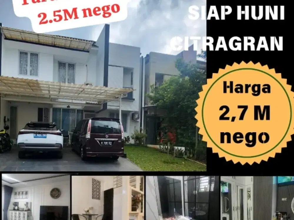 Jual Cepat Rumah Minimalis Style Siap Huni 2,5 M Nego.. CitraGran Cibubur.