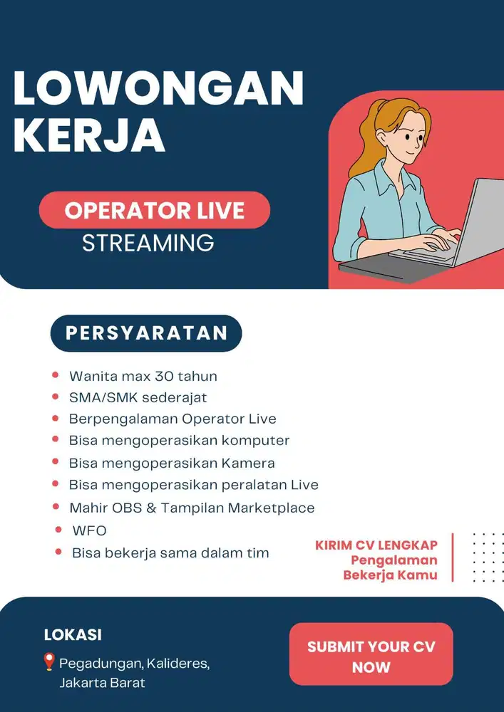 DICARI OPERATOR/ADMIN LIVE STREAMING FASHION WANITA
