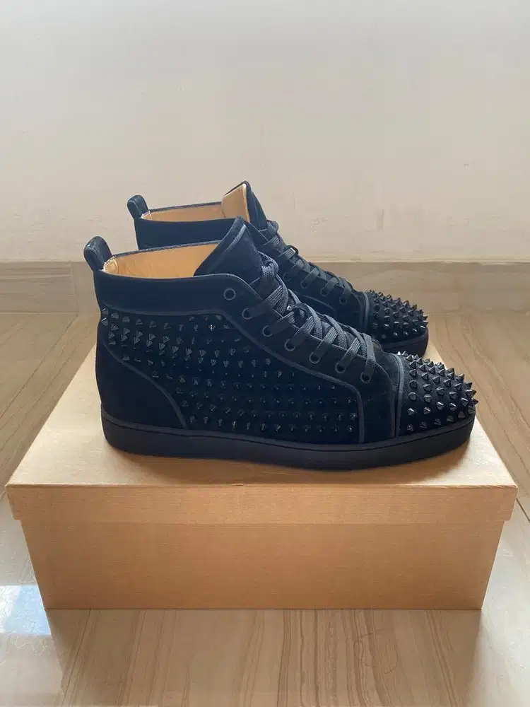 Christian Louboutin High Top Sneakers Spikes Black size 44