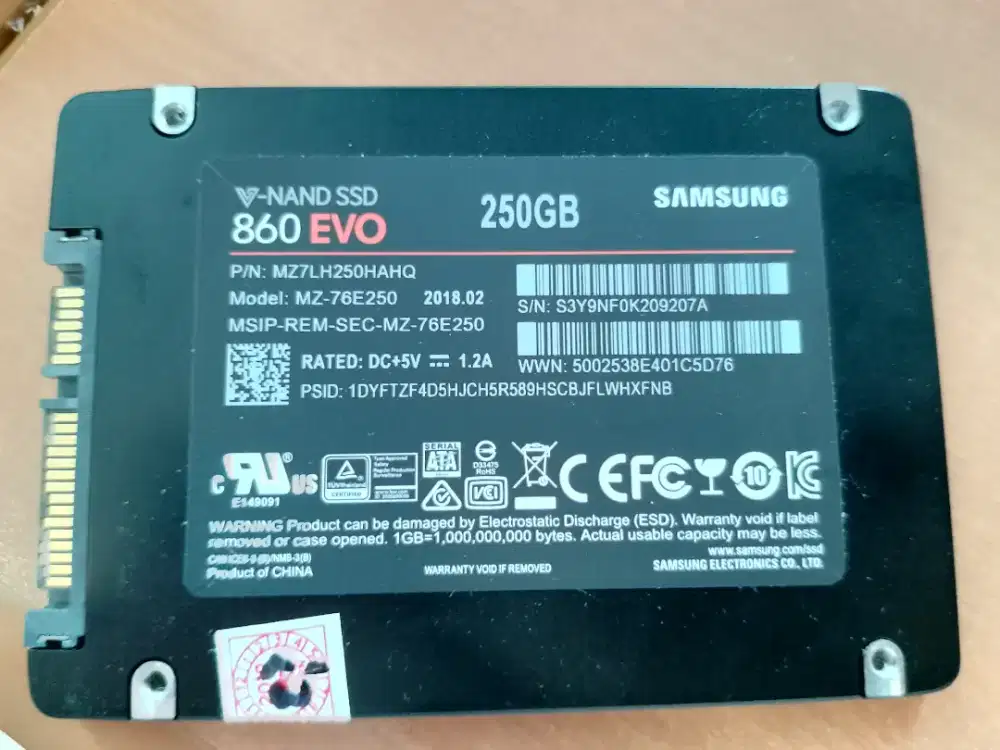 SSD 250gb Samsung 860 Evo murah
