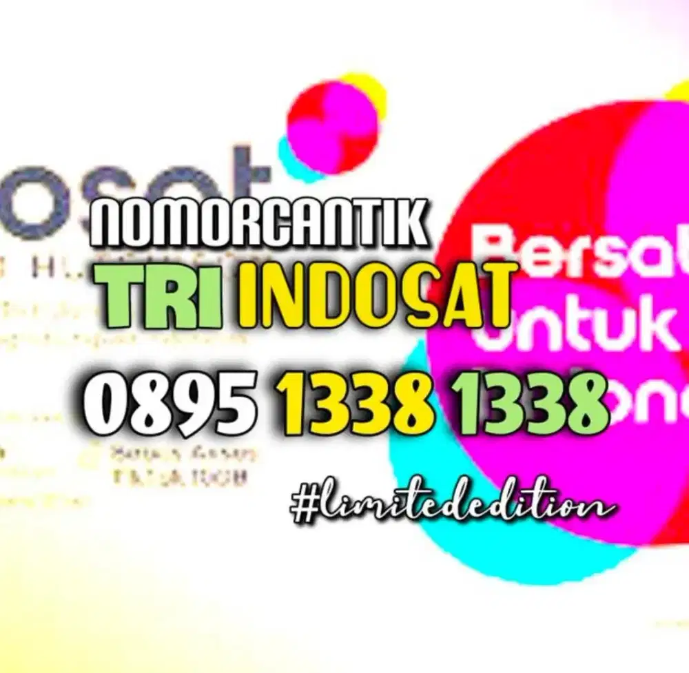 (bisa COD) Nomor CANTIK kartu TRI INDOSAT ABCD ABCD 1338 1338 #02