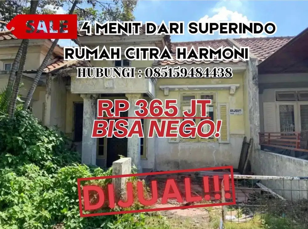 (BLOK DEPAN)DIJUAL CEPAT RUMAH HITUNG TANAH CITRA HARMONI C3