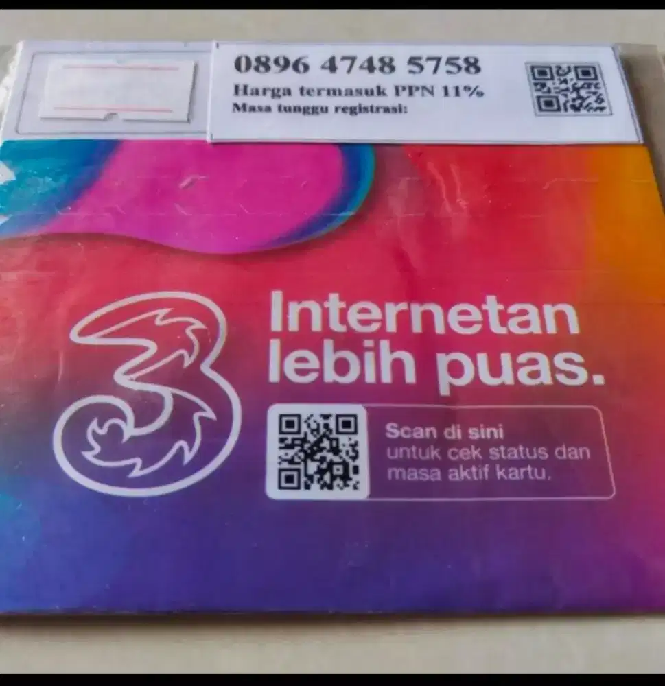 (bisa COD) Nomor CANTIK kartu TRI INDOSAT MAJU MAPAN 4748 5758 #07
