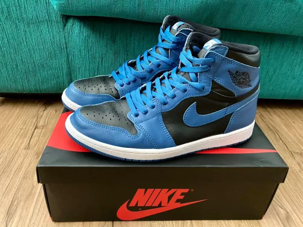 Jordan 1 Nike Dark Marina Blue Retro High OG Sneakees Shoes Sepatu 44