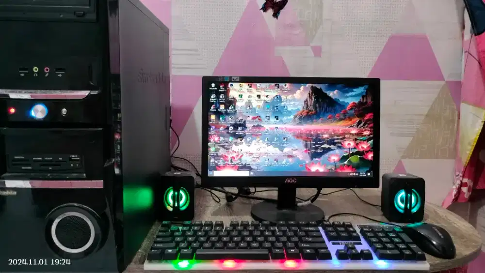 PC GAMING DESIGN + LCD 16 + RAM 8 GB + HD 500 GB + GAMES FILM APP
