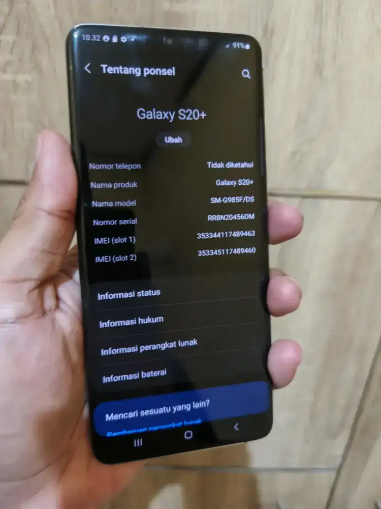 Samsung s20+ 8/128 SEIN RESMI
