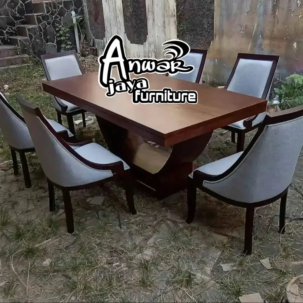 Meja makan minimalis klasik full kayu jati