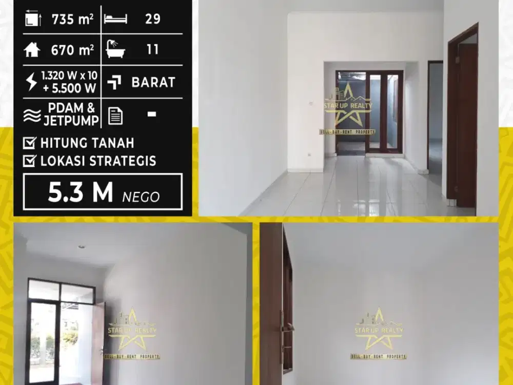 5,3 M  nego Dijual kostan sekelimus 29 kamar lt 735 lb 670