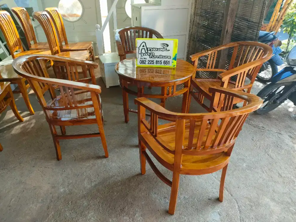 Kursi teras betawi minimalis full kayu jati