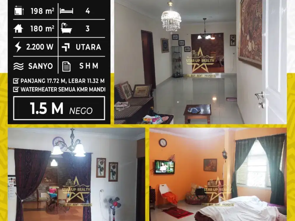 1,5 M nego Dijual Rumah di Cimindi Cimahi lt 198 lb 180 kt 4 km 3
