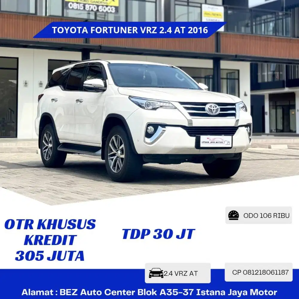 DP MINIM Toyota Fortuner VRZ 2.4 Diesel AT NIK 2016