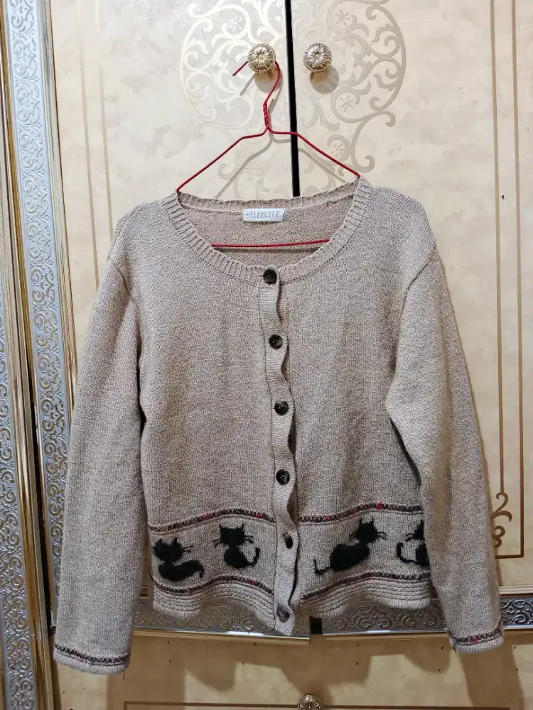 Cardigan rajut premium coklat