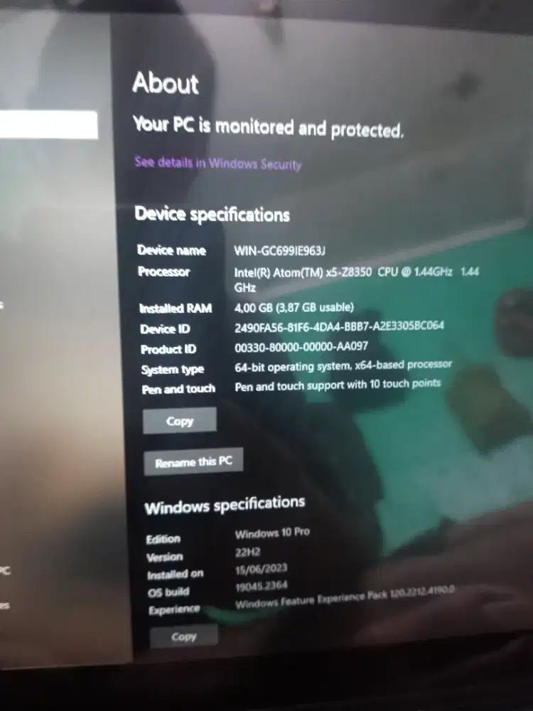 Leptop Notebook 2in1 Lenovo Miix 320-10ICR Ram 4GB nego