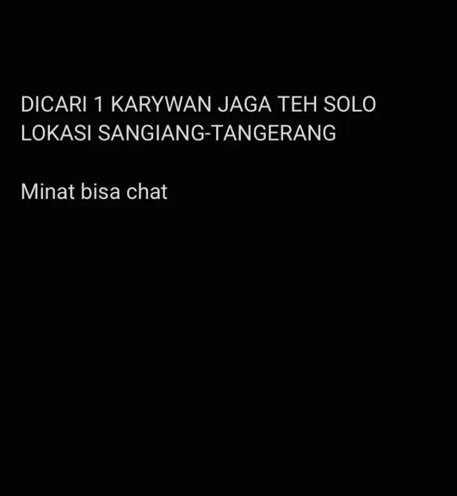 LOKER JAGA TEH SOLO