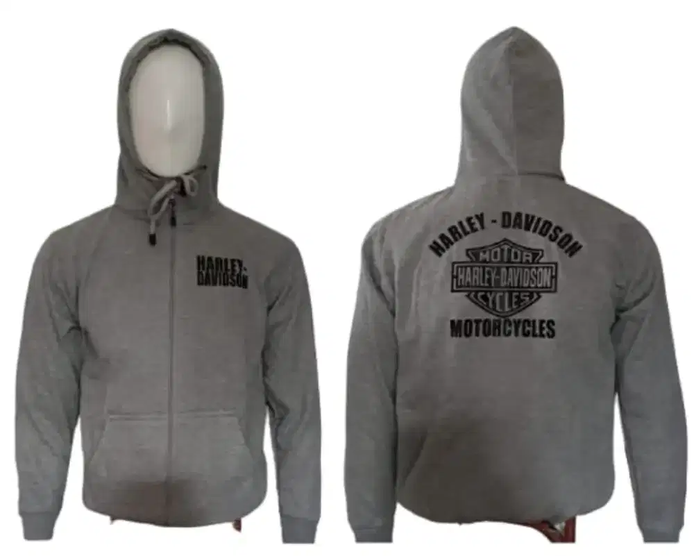 Sweater hoodie harley davidson grey dan white