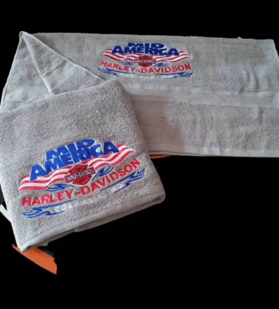 Handuk harley davidson grey dan yellow