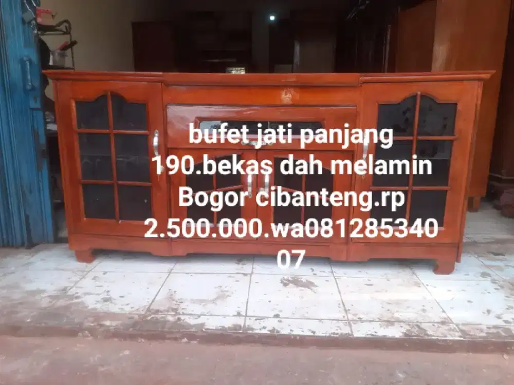 Bufet antik jati tua bekas berat panjang 190 Bogor cibanteng