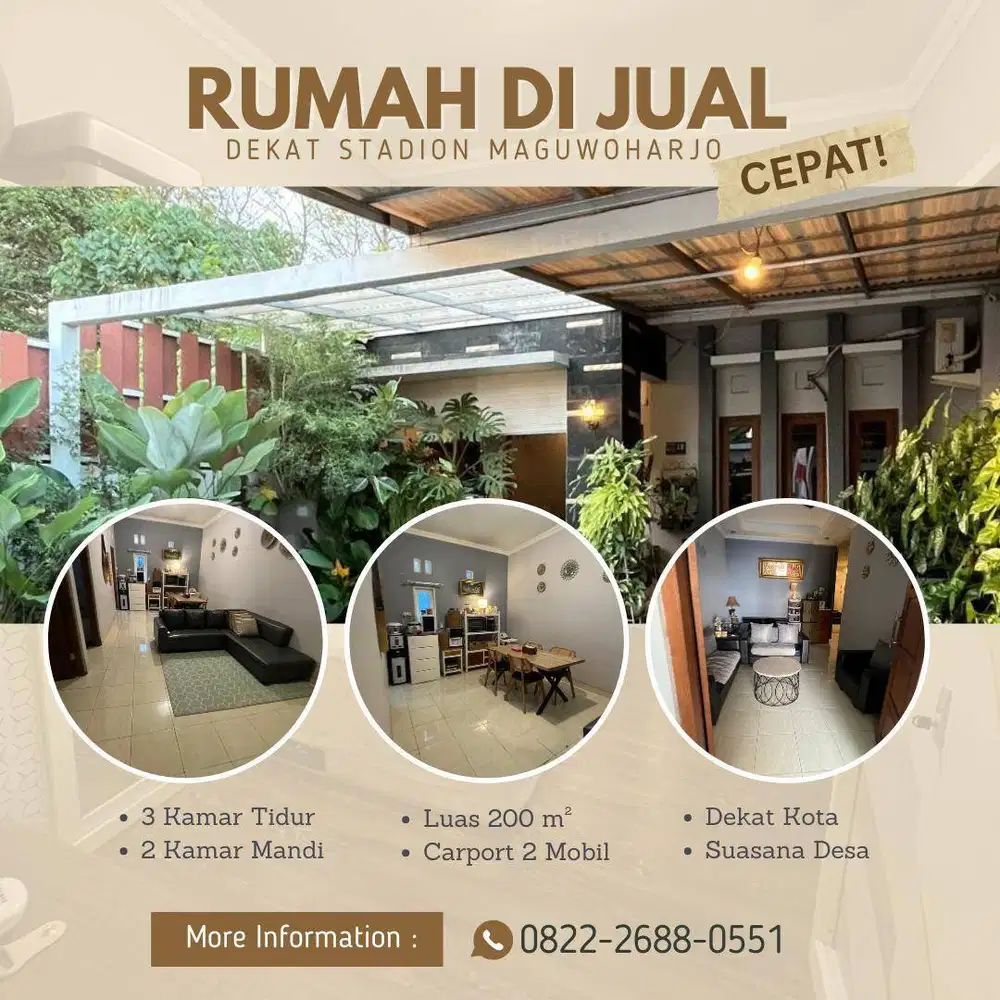 DIJUAL RUMAH UTARA JOGJA WATERBOOM/ STADION MAGUWOHARJO