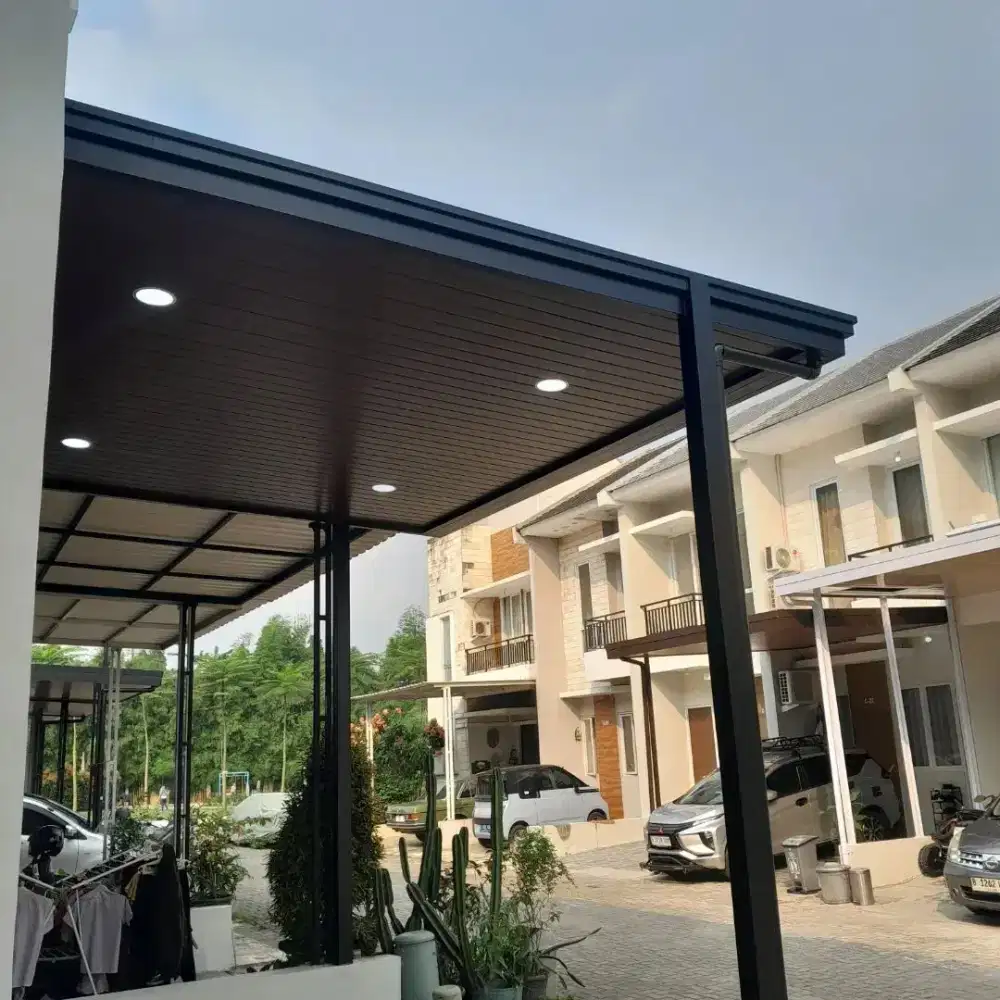 Kanopi besi hollow Galvanis atap alderon