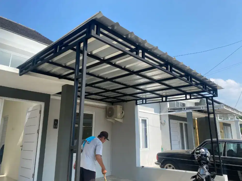 Kanopi besi hollow Galvanis atap alderon