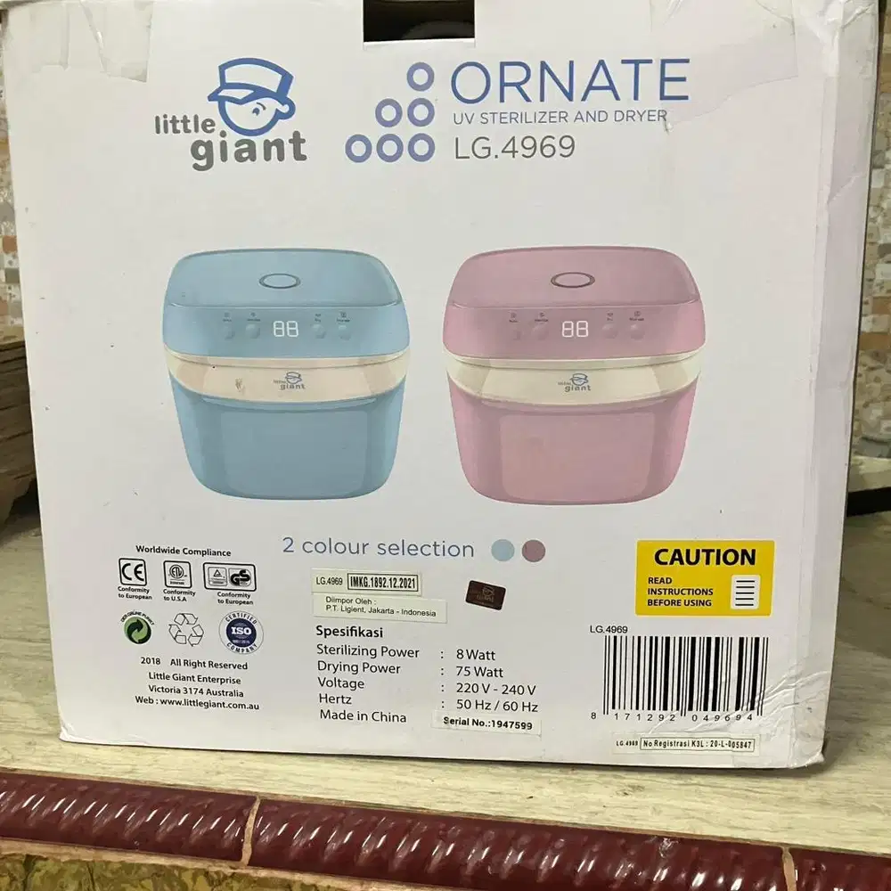 Steril UV Botol dan alat makan Little Giant Ornate Pink