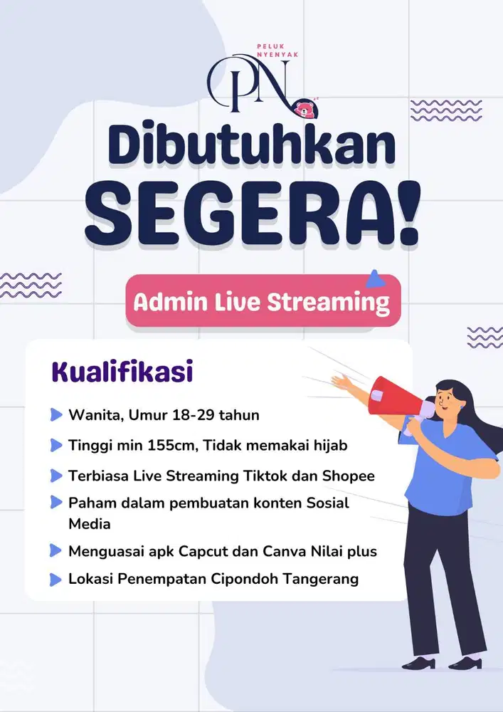 DIBUTUHKAN SEGERA ADMIN LIVE STREAMING