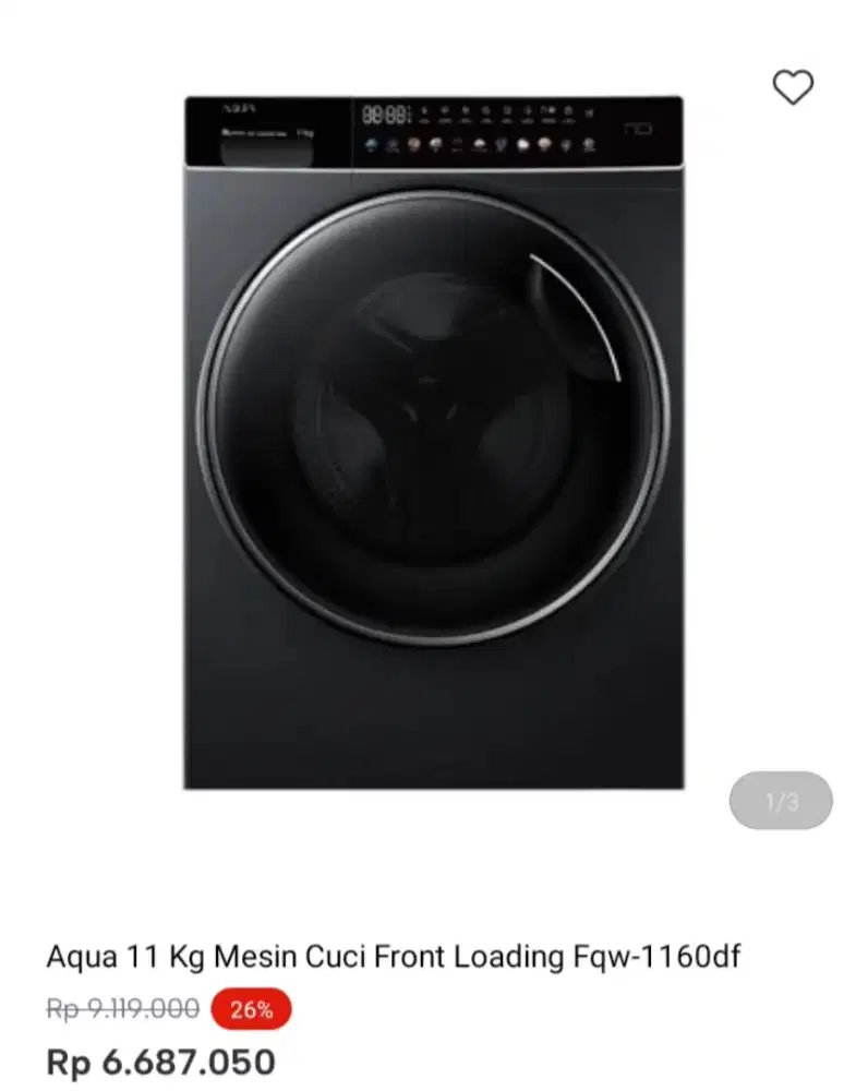 Aqua 11 Kg mesin cuci front loading Fqw-1160df