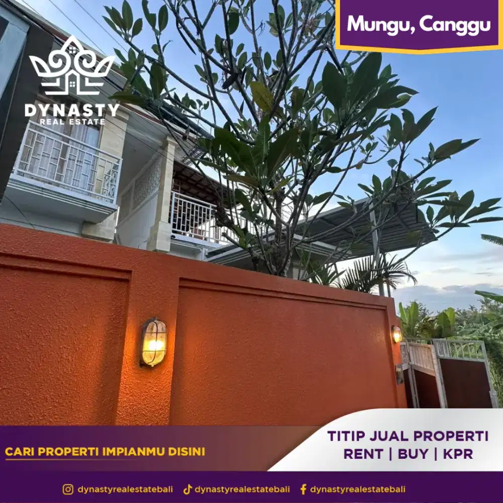 Disewakan villa tropis di tumbak bayuh canggu view sawah