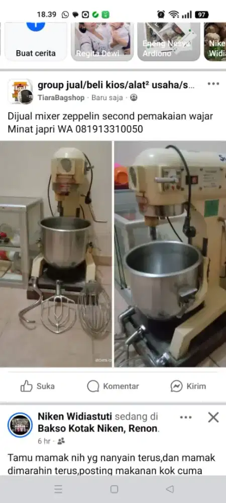Dijual mixer merk zeppeline ukuran 10 liter