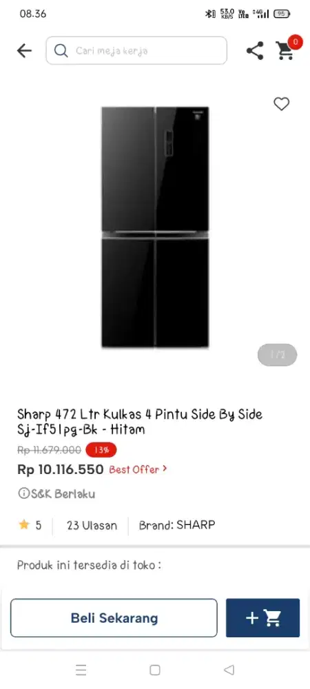 Promo kulkas side by side 4 pintu Sharp