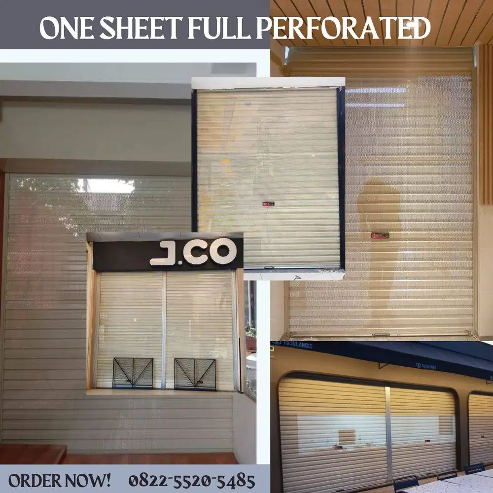 Pemasangan Rollingdoor one sheet full perforated industri