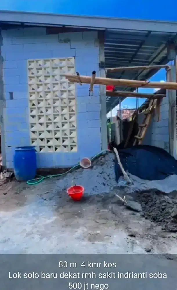 Dijual Kost masih proses bangun L:80m