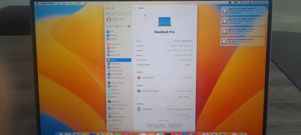 Macbook Pro 16 2019 A2141 Core i9-9980HK 2.4GHz 32GB DDR4 512 SSD