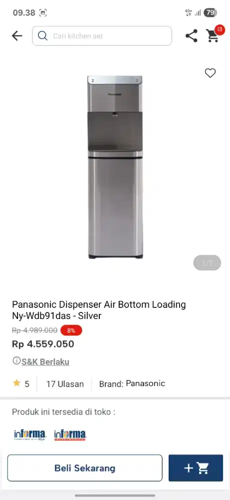 Ready stok dispenser panasonic