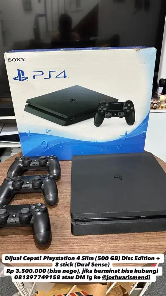 Dijual Cepat! Ps 4 slim disk Edition (500 GB)