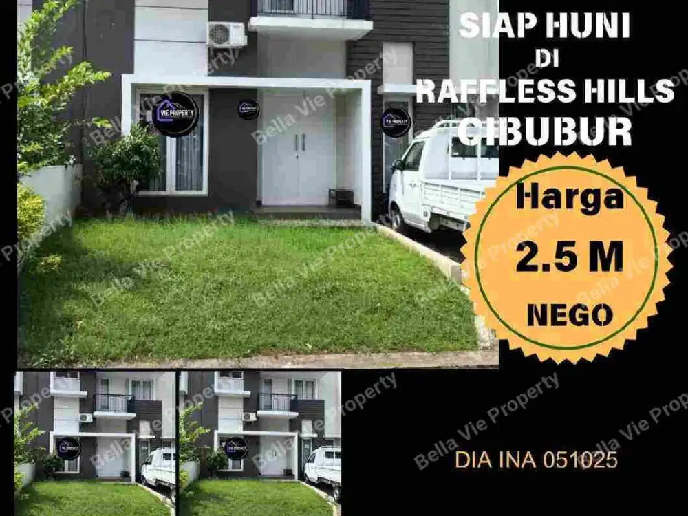 Jual Cepat Rumah Cantik Siap Huni Dalam Cluster Favorite 2,5 M Nego. Raffles Hills Cibubur.