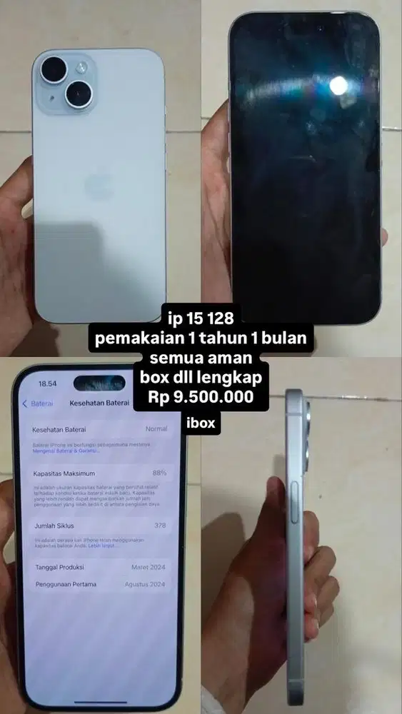 iphone 15 128 second mulus 100%