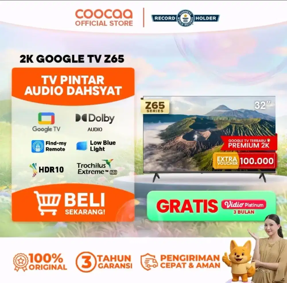Coocaa google tv 32 inch baru